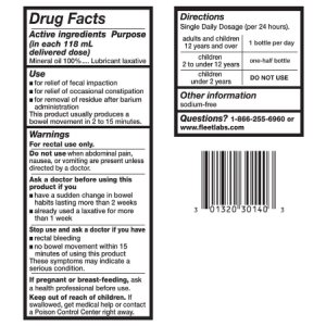 Enema Fleet   4.5 oz. 100% Strength Mineral Oil USP