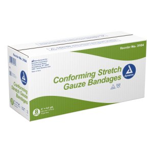 Conforming Bandage Dynarex   Polyester 1-Ply 4 Inch X 4-1/10 Yard Roll Shape NonSterile