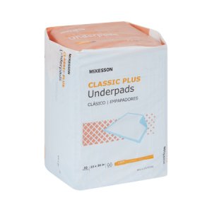 Underpad McKesson Classic Plus 23 X 36 Inch Disposable Fluff / Polymer Light Absorbency
