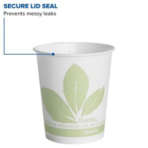 Drinking Cup Bare   Eco-Forward   5 oz. Leaf Print Wax Coated Paper Disposable