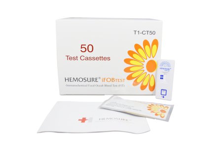 Rapid Test Kit Hemosure   Colorectal Cancer Screening Fecal Occult Blood Test (iFOB or FIT) Stool Sample 50 Tests CLIA Waived