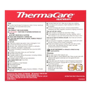Instant Hot Patch ThermaCare   HeatWraps Menstrual Pain Abdomen One Size Fits Most Nonwoven Material Cover Disposable