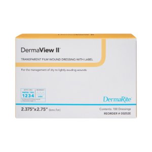 Transparent Film Dressing DermaView II    Rectangle 2-3/7 X 2-3/4 Inch Frame Style Delivery With Label Sterile