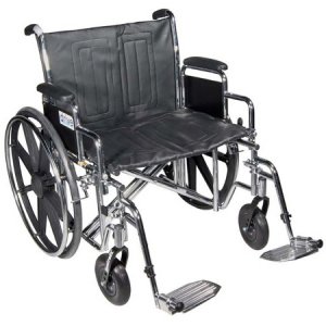 Bariatric Wheelchair drive    Sentra EC Heavy Duty Dual Axle Full Length Arm Swing-Away Footrest Black Upholstery 22 Inch Seat Width Adult 450 lbs. Weight Capacity