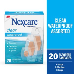 Adhesive Strip 3M Nexcare    7/8 X 1-1/16 Inch / 1-1/4 X 2-1/2 Inch / 1-1/16 X 2-1/4 Inch Plastic Rectangle Sheer Sterile