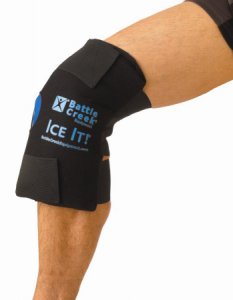 Cold Pack with Wrap Ice It!   MaxCOMFORT    System Knee 12 X 13 Inch Fabric / Foam / Vinyl / Gel Reusable