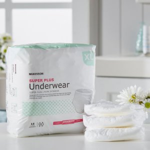 Unisex Adult Absorbent Underwear McKesson Super Plus Pull On with Tear Away Seams X-Large Disposable Moderate Absorbency
