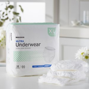 Unisex Adult Absorbent Underwear McKesson Ultra Pull On with Tear Away Seams X-Large Disposable Heavy Absorbency