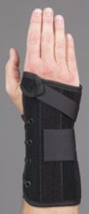 Wrist Brace Wrist Lacer    Aluminum / Felt / Suede Right Hand Black Small