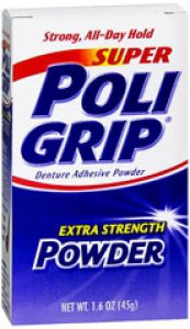 Denture Adhesive Super Poligrip   Powder 1.6 oz.