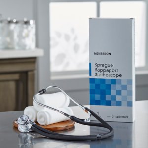 Sprague Stethoscope McKesson Black 2-Tube 16 Inch Tube Double-Sided Chestpiece