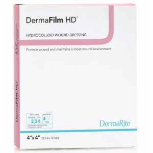 Hydrocolloid Dressing DermaFilm   4 X 4 Inch Square Sterile