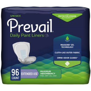 Incontinence Liner Prevail   Daily Pant Liners 28 Inch Length Heavy Absorbency Polymer Core One Size Fits Most Adult Unisex Disposable