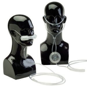 ETCO2 Nasal Sampling Cannula with O2 Delivery Continuous Flow Oxymizer   Adult Mustache Style Nasal Prong