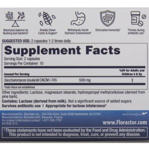 Probiotic Dietary Supplement Florastor   20 per Box Capsule