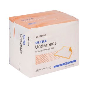 Underpad McKesson Ultra 30 X 30 Inch Disposable Fluff / Polymer Heavy Absorbency