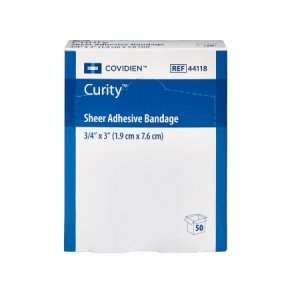 Adhesive Strip Curity    3/4 X 3 Inch Plastic Rectangle Sheer Sterile