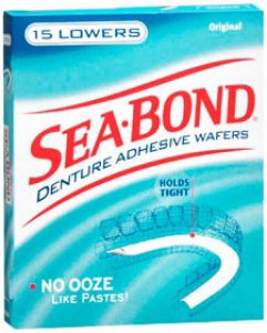 Denture Adhesive Sea   Bond   Wafer 15 per Box