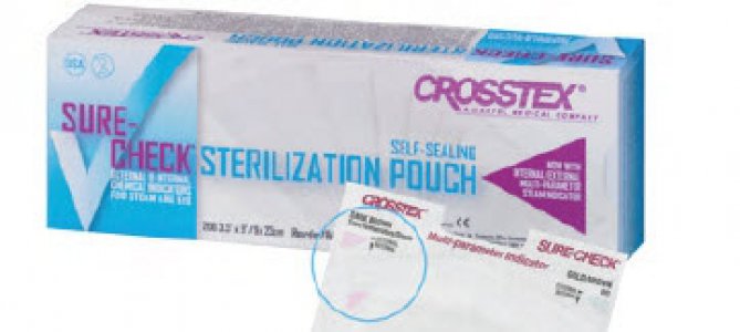 Sterilization Pouch Sure-Check   Ethylene Oxide (EO) Gas / Steam 5-1/4 X 10 Inch Transparent Self Seal Film