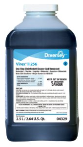 Diversey    Virex   II 256 Surface Disinfectant Cleaner Quaternary Based J-Fill   Dispensing Systems Liquid Concentrate 2.5 Liter Bottle Mint Scent NonSterile