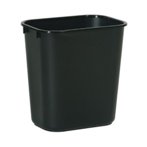 Trash Can Deskside 13-5/8 Quart Rectangular Black LLDPE Open Top
