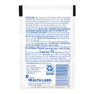 Food and Beverage Thickener Thick & Easy   0.18 oz. Individual Packet Unflavored Powder Nectar Consistency