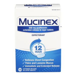 Cold and Cough Relief Mucinex   600 mg Strength Extended Release Tablet 100 per Bottle