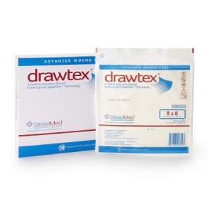 Hydroconductive Wound Dressing Drawtex   8 X 8 Inch Fiber Square Sterile