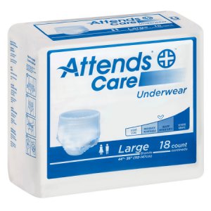 Unisex Adult Absorbent Underwear Attends   Care Pull On with Tear Away Seams Large Disposable Heavy Absorbency