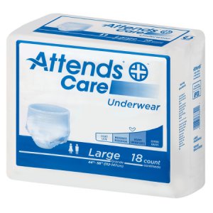 Unisex Adult Absorbent Underwear Attends   Care Pull On with Tear Away Seams Large Disposable Heavy Absorbency