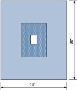 Surgical Drape C-Core Drape Sheet with Fenestration 43 W X 60 L Inch