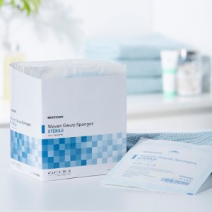 Gauze Sponge McKesson Cotton 8-Ply 4 X 4 Inch Square Sterile