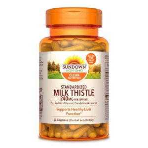 Herbal Supplement Sundown Naturals   Milk Thistle Extract 240 mg Strength Capsule 60 per Bottle