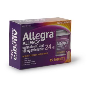 Allergy Relief Allegra   180 mg Strength Tablet 45 per Box