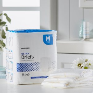 Unisex Adult Incontinence Brief McKesson Ultra Medium Disposable Heavy Absorbency