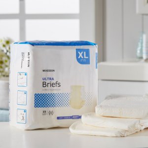 Unisex Adult Incontinence Brief McKesson Ultra X-Large Disposable Heavy Absorbency