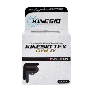 Kinesiology Tape Kinesio   Tex Gold    Water Resistant Cotton 2 Inch X 5-1/2 Yard Black NonSterile