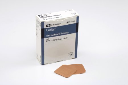Adhesive Spot Bandage Curity    1-1/2 Inch Plastic Square Tan Sterile