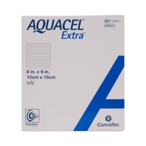 Hydrofiber Dressing Aquacel   Extra    Hydrofiber (Sodium Carboxymethylcellulose) 6 X 6 Inch