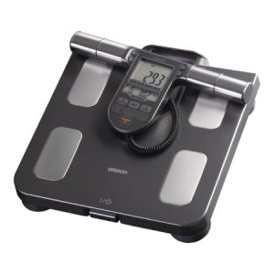 Total Body Composition Analyzer Stand On OMRON   LCD Display 330 lbs. Black / Silver