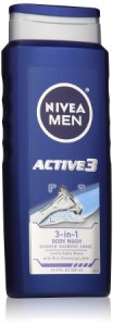 Shampoo and Body Wash Nivea   Men Active 3 16.9 oz. Flip Top Bottle Scented