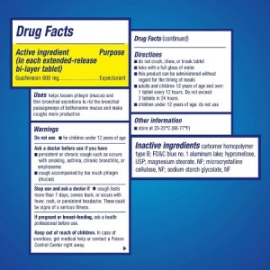 Cold and Cough Relief Mucinex   600 mg Strength Tablet 40 per Box