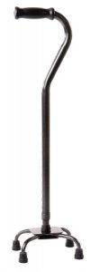 Small Base Quad Cane Carex   Steel 28 to 37 Inch Height Black