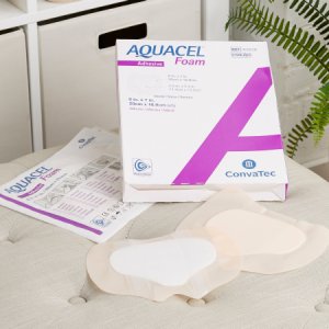 Silicone Foam Dressing Aquacel   7 X 8 Inch Sacral Silicone Adhesive with Border Sterile