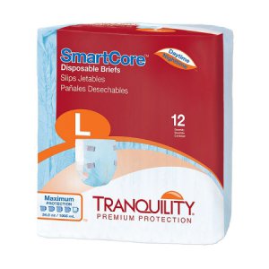 Unisex Adult Incontinence Brief Tranquility SmartCore    Large Disposable Heavy Absorbency