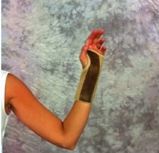 Wrist Brace Contoured Aluminum / Elastic / Vinyl Left or Right Hand Beige Medium