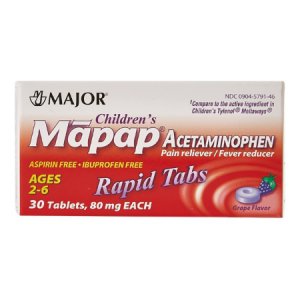 Children's Pain Relief Mapap   80 mg Strength Acetaminophen Orally Disintegrating Tablet 30 per Bottle
