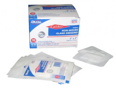 Adhesive Dressing Caliber    2 X 3 Inch Nonwoven Rectangle White Sterile
