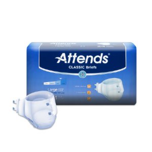 Unisex Adult Incontinence Brief Attends   Classic Large Disposable Heavy Absorbency