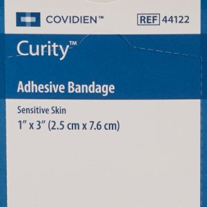 Adhesive Strip Curity    Sensitive Skin 1 X 3 Inch Plastic Rectangle Tan Sterile
